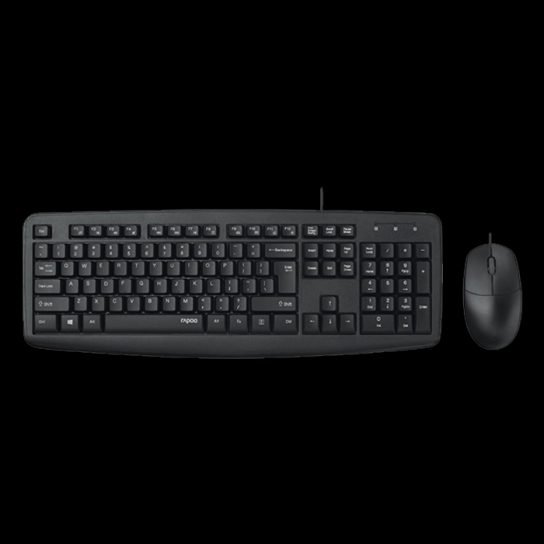 RAPOO NX1600 Wired Optical Mouse and Keyboard Combo -Black