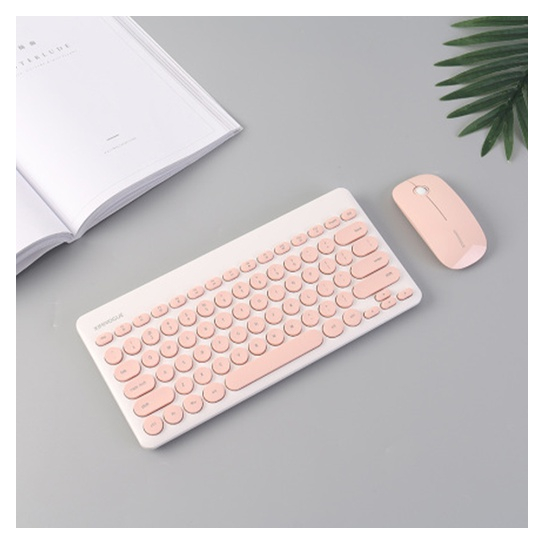 Stylish Wireless Mouse Keyboard Set IK6620 (Pink)