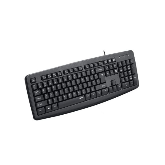 RAPOO NK2600 Spill-Resistant Black Wired USB Keyboard
