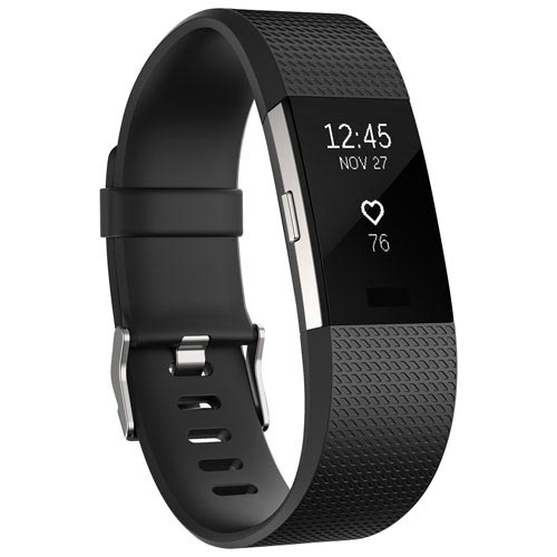 FITBIT Charge 2 Activity Tracker and Heart Rate Tracker Wristband- Black