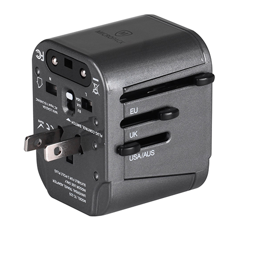 Micropack TC-225 2-in-1 Universal Travel Adapter and USB Charger