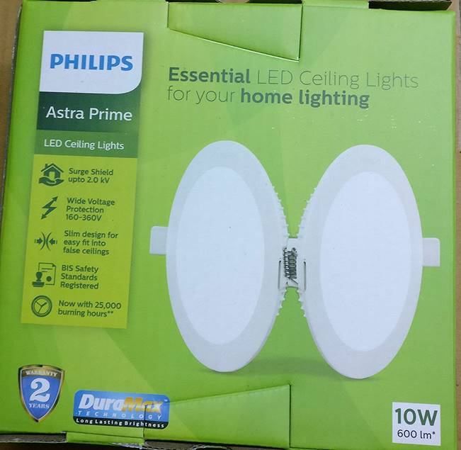 Philips Astra Prime 10-Watt Recessed LED Panel Ceiling Light