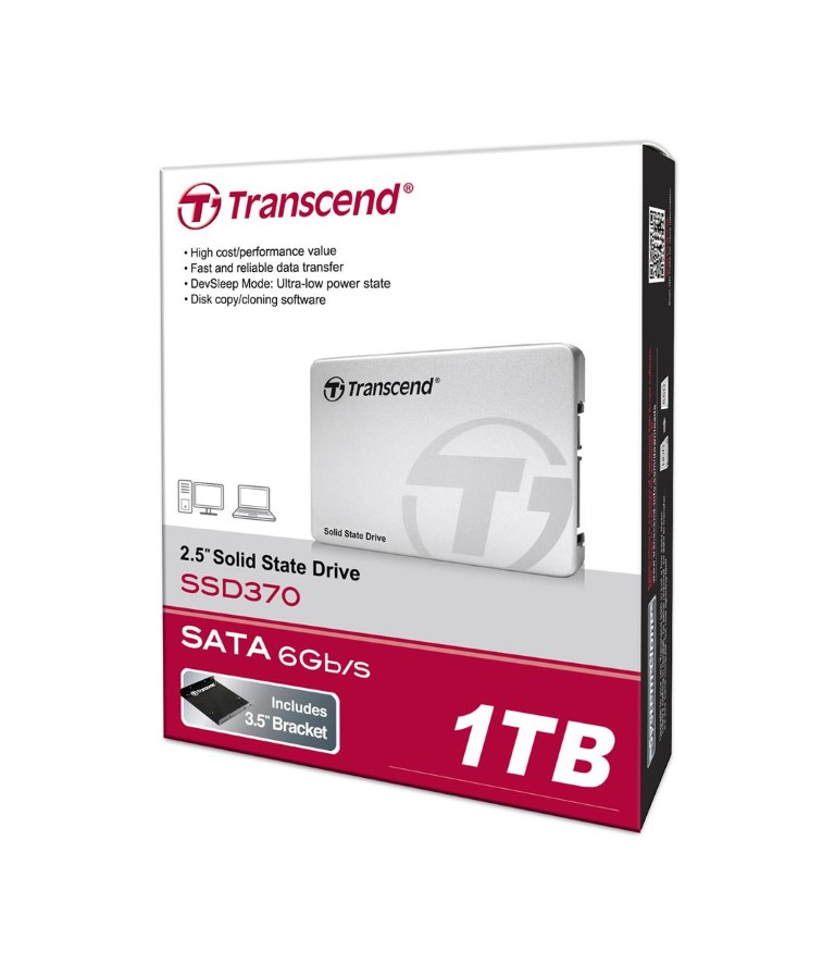 TRANSCEND SATA III-SSD 370s-1TB -6 gbps Aluminium Case - Internal SSD