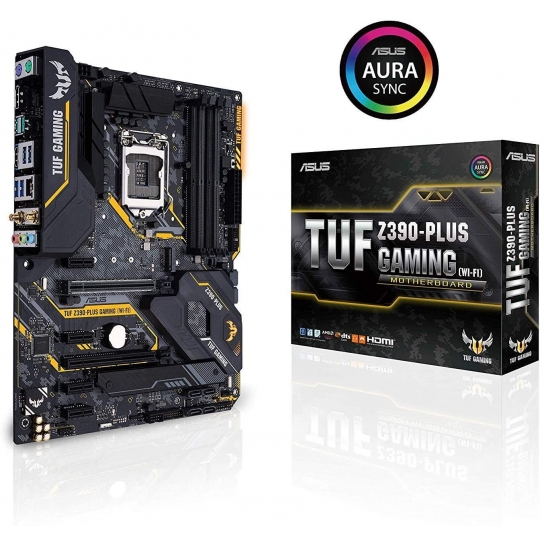 Asus TUF Z390-PLUS GAMING Intel Z390 ATX gaming motherboard with Aura Sync RGB LED lighting