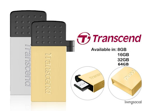 TRANSCEND JetFlash 380G -8GB - USB 2.0 OTG Pen Drive Gold Plated