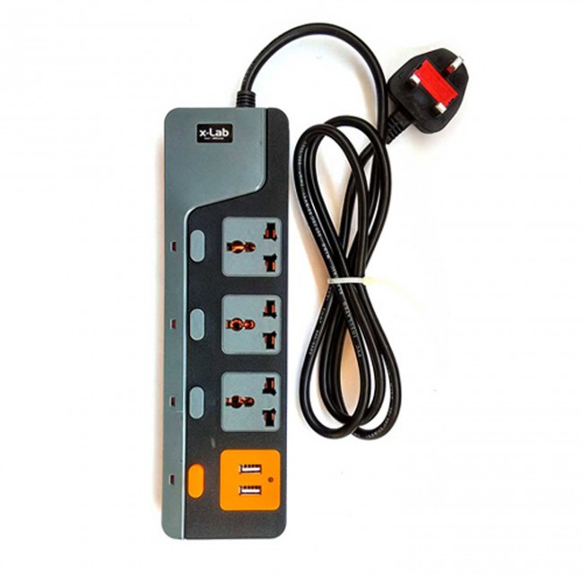 xLAB  XEC-342USB 3 Socket + 2 USB Universal Power Extension Cable