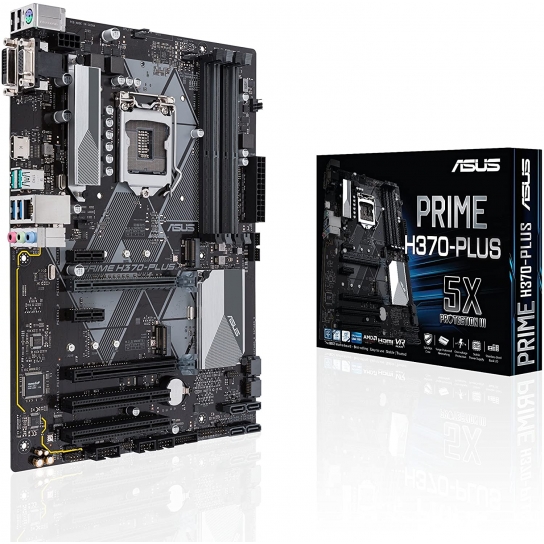 ASUS Prime H370-A Intel LGA-1151 ATX motherboard with LED lighting