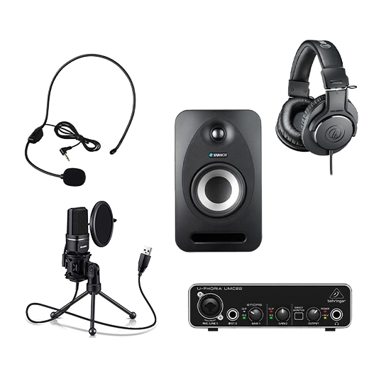 Speaker, Microphone & Headphones